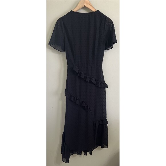 Lulus Black Swiss Dot Ruffled Midi Dress Size Xs NWT - Picture 11 of 11